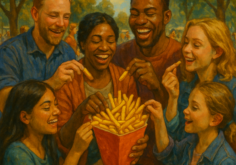 Tasty Hot Chips And Street Food